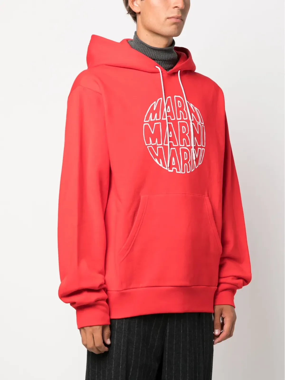 Marni ロゴプリント コットン フーディ - 画像3