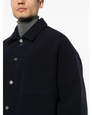 Giorgio Armani フェルテッド ヴァージンウール シャツジャケット - ブルー - サムネイル5