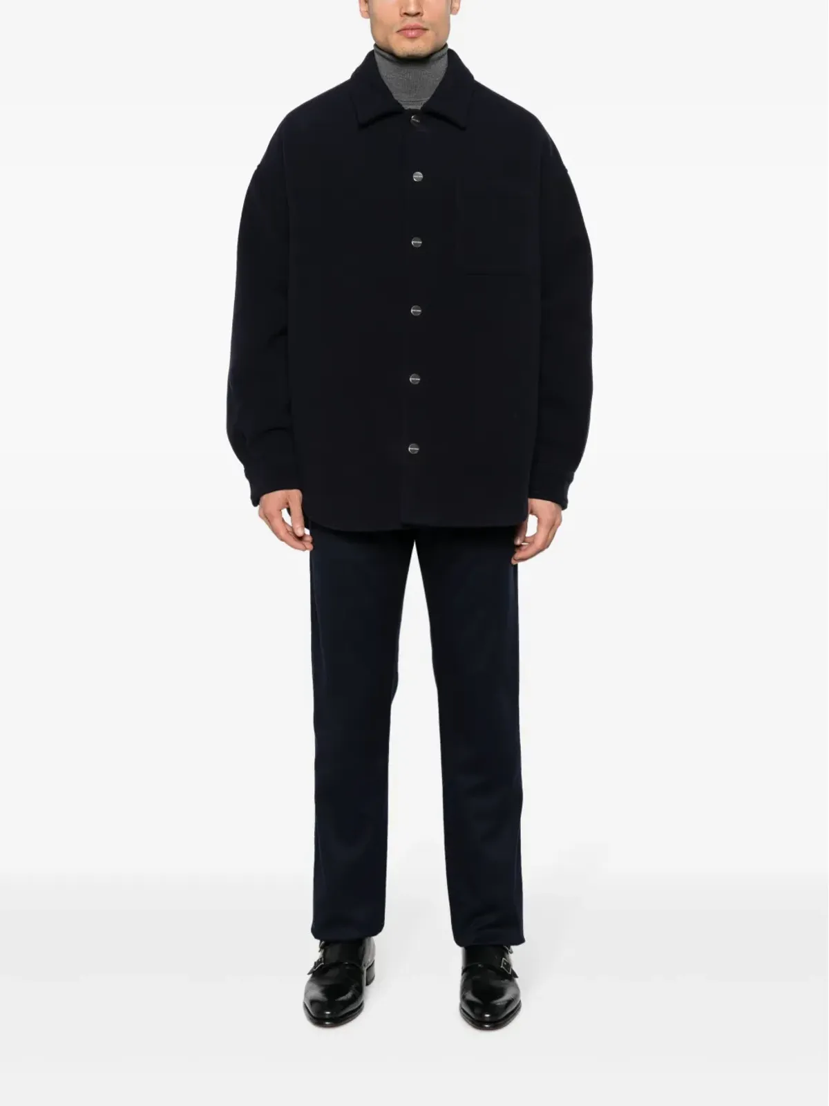 Giorgio Armani フェルテッド ヴァージンウール シャツジャケット - ブルー - 画像2