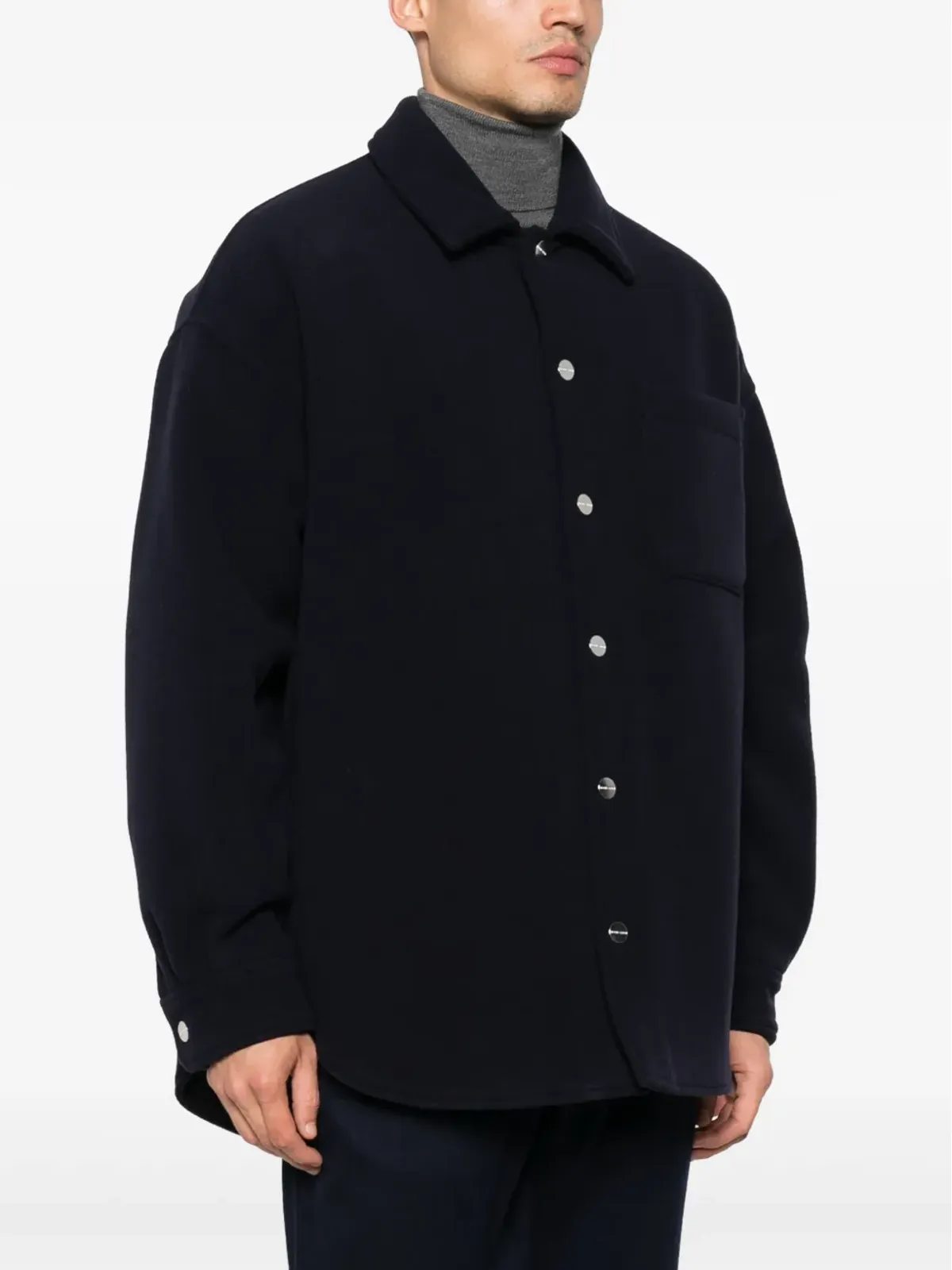 Giorgio Armani フェルテッド ヴァージンウール シャツジャケット - ブルー - 画像3