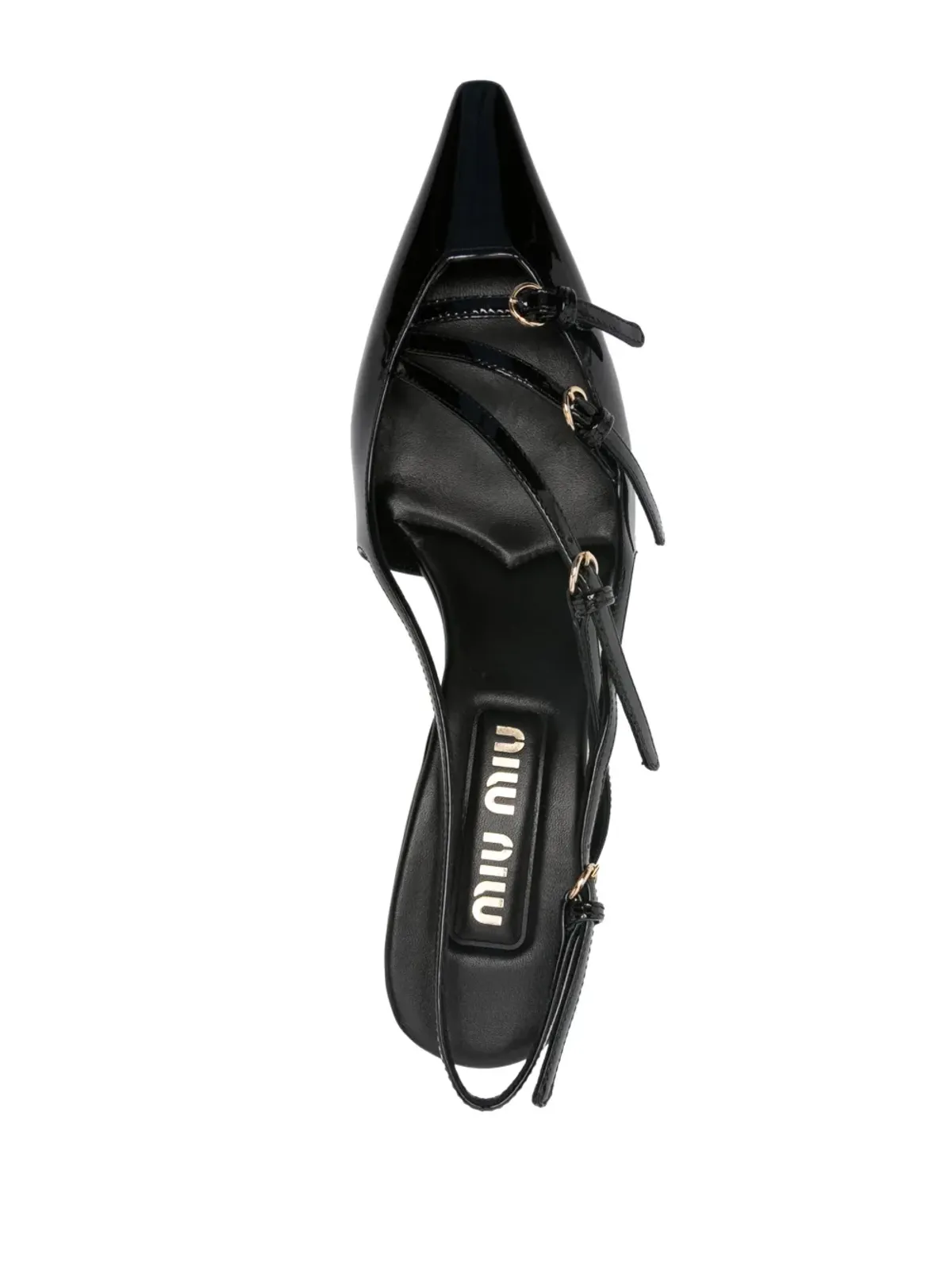 Miu Miu バックル装飾スリングバックパンプス - 画像4
