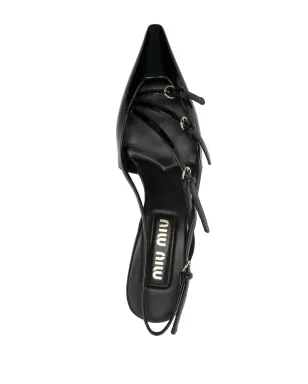Miu Miu バックル装飾スリングバックパンプス - サムネイル4