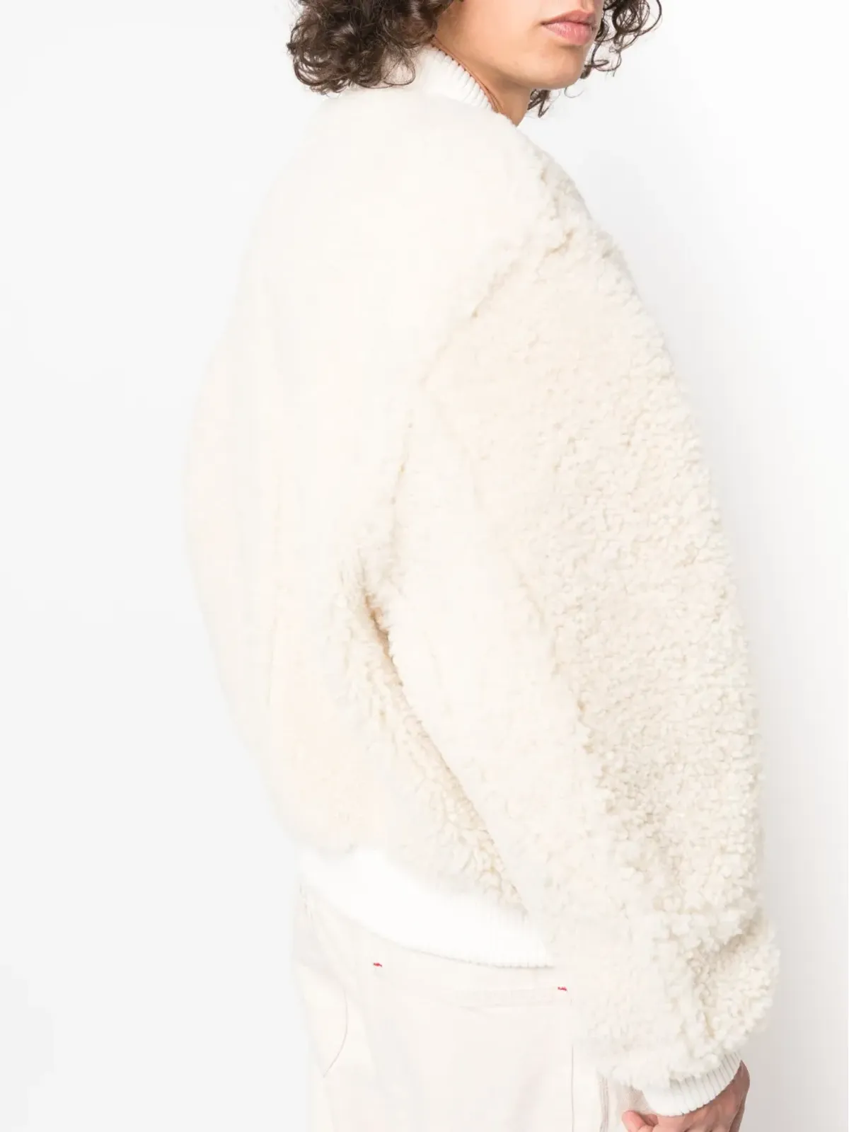 Jacquemus Le Blouson Pilou シアリング ボンバー ジャケット - ホワイト - 画像5