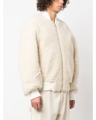 Jacquemus Le Blouson Pilou シアリング ボンバー ジャケット - ホワイト - サムネイル3