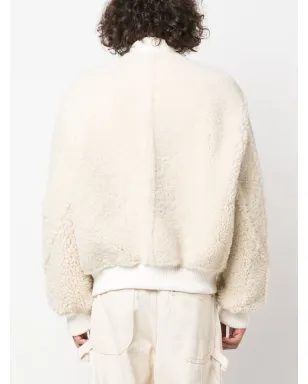 Jacquemus Le Blouson Pilou シアリング ボンバー ジャケット - ホワイト - サムネイル4