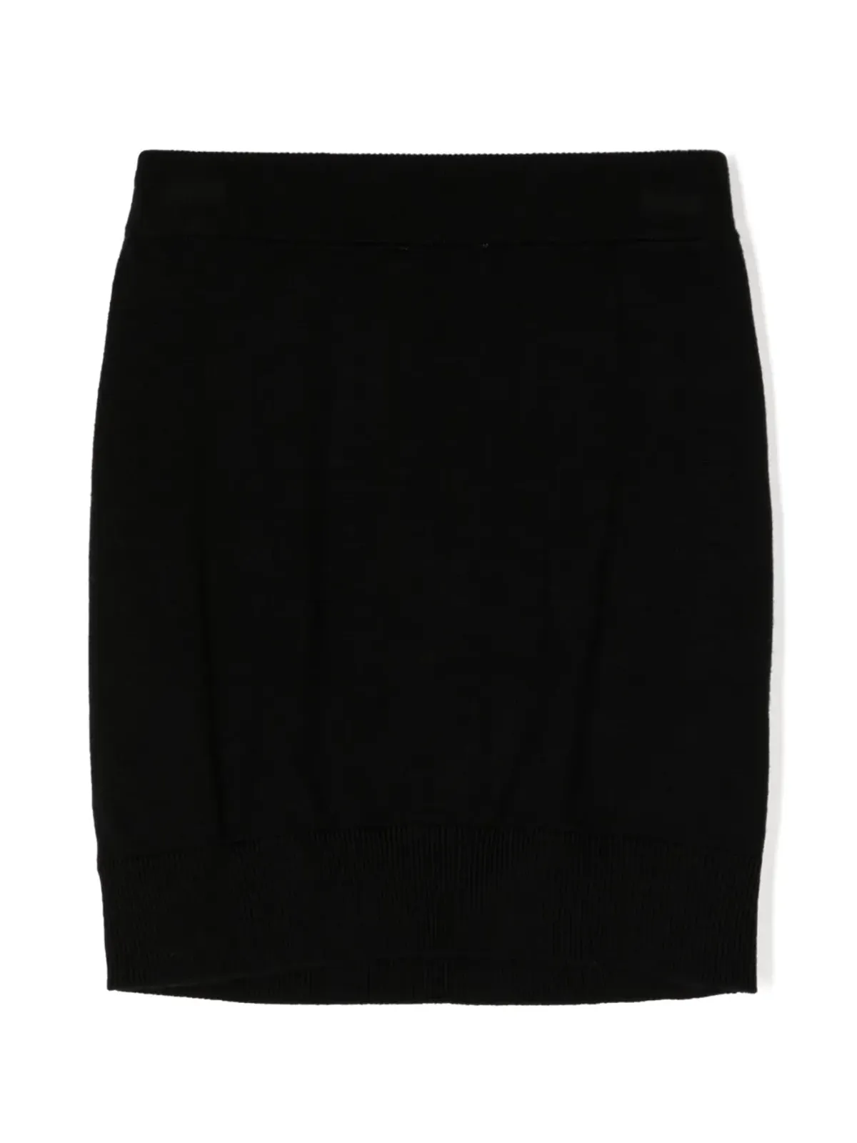 Moschino Kids Sartorial-print knitted wool skirt - Black - 画像2