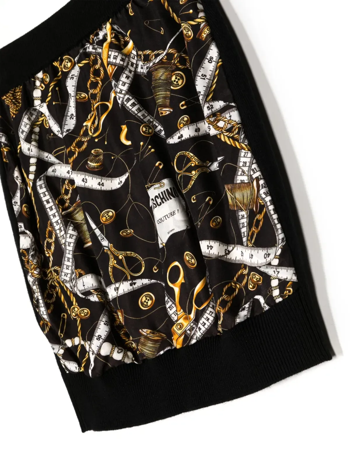 Moschino Kids Sartorial-print knitted wool skirt - Black - 画像3