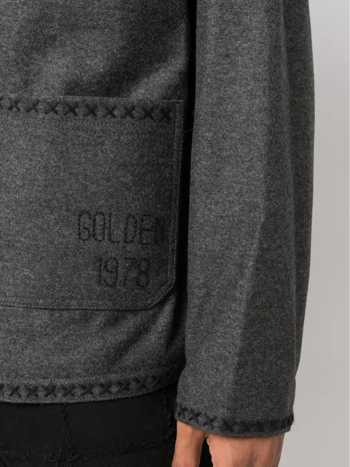 Golden Goose エンブロイダード ウール ジャケット グレー - 画像5