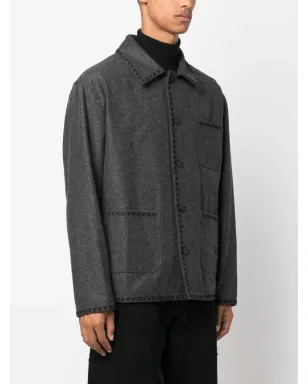 Golden Goose エンブロイダード ウール ジャケット グレー - サムネイル3