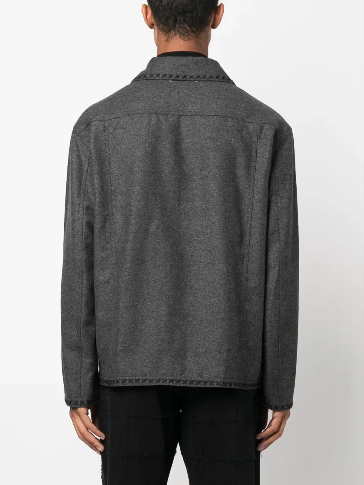 Golden Goose エンブロイダード ウール ジャケット グレー - 画像4