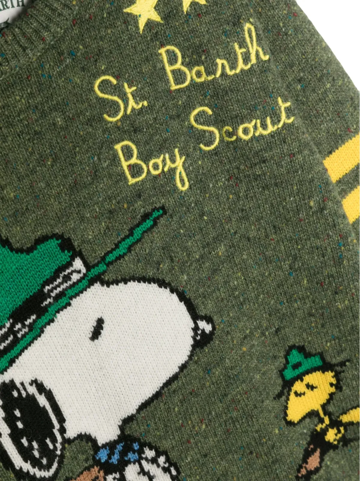 MC2 Saint Barth Kids Donegal Snoopy Scout インターシャ編みジャンパー - 画像3