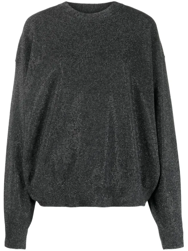 Alexander Wang Alexander Wang ラインストーン装飾のウールニット（グレー）の商品画像