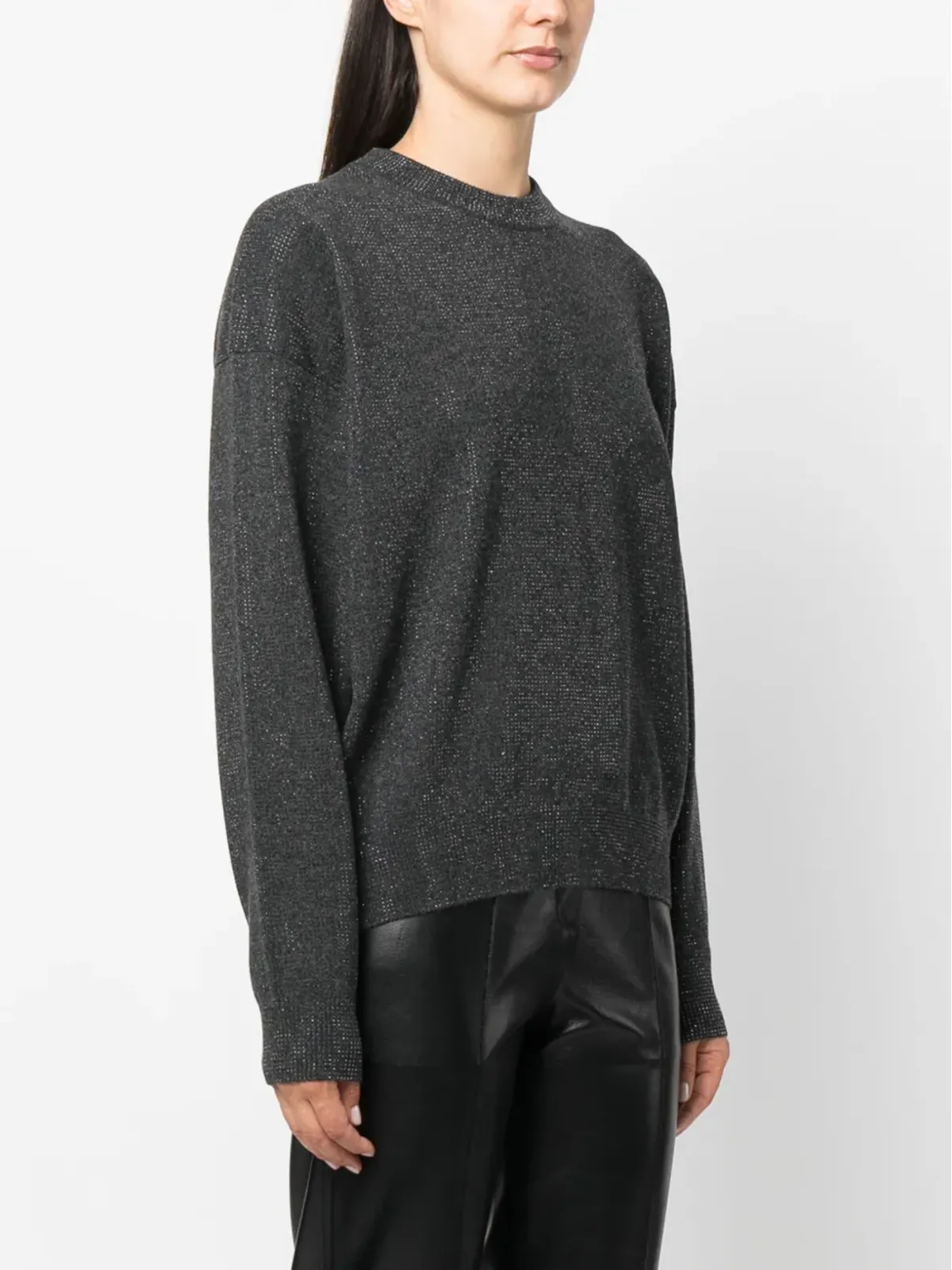 Alexander Wang ラインストーン装飾のウールニット（グレー） - 画像3