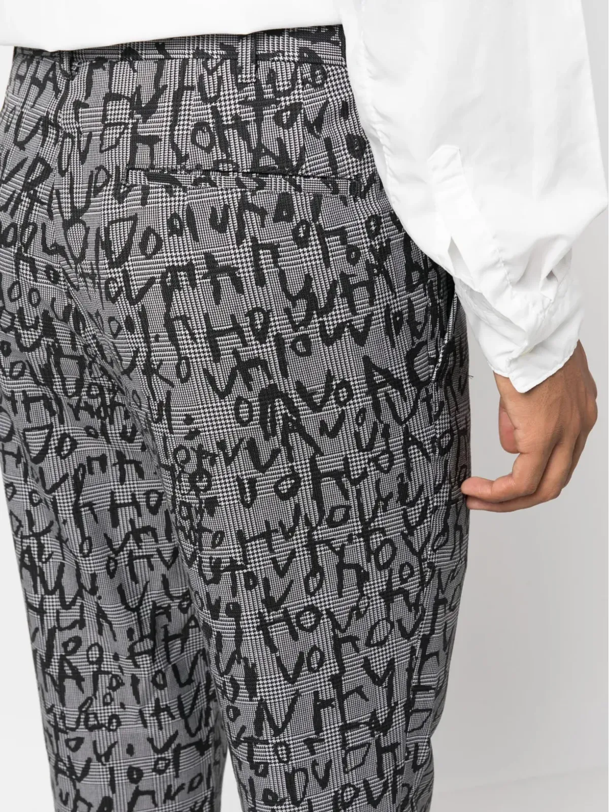 Comme des Garçons Homme Plus チェック柄ジャカードストレートパンツ - 画像5