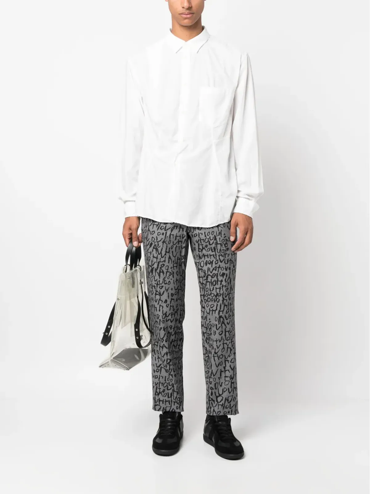 Comme des Garçons Homme Plus チェック柄ジャカードストレートパンツ - 画像2