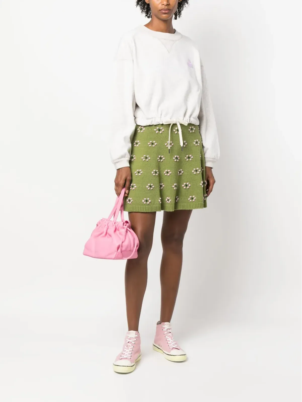 Kenzo 花柄モチーフ ウールスカート - 画像2