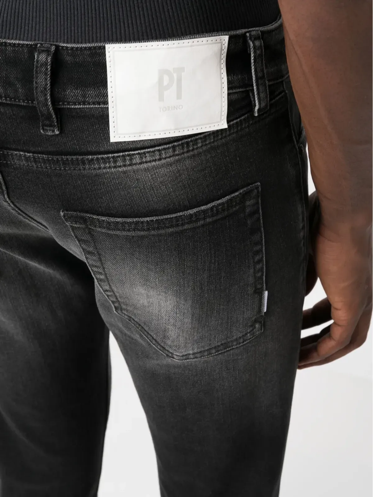 PT Torino ロゴパッチ付きスキニージーンズ - 画像5
