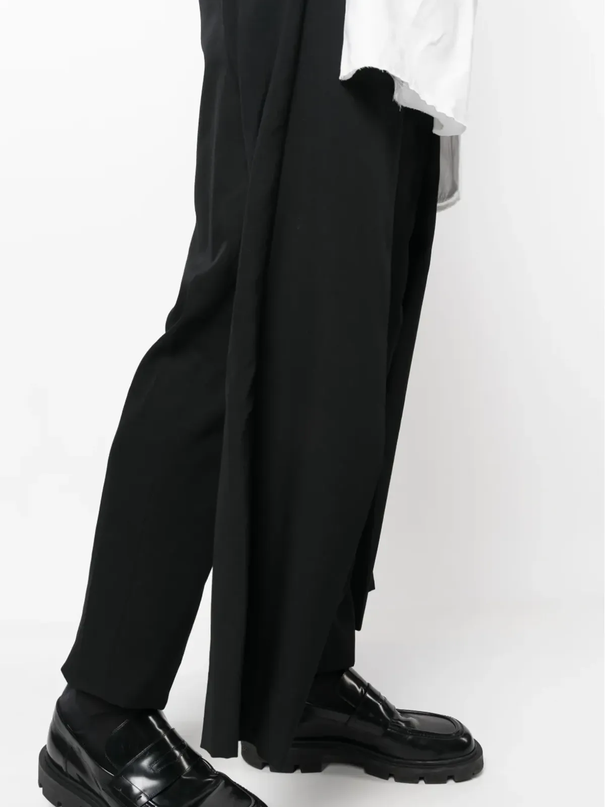 Comme des Garçons Homme Plus ドレープパネル・スリムフィット ウールパンツ - 画像5