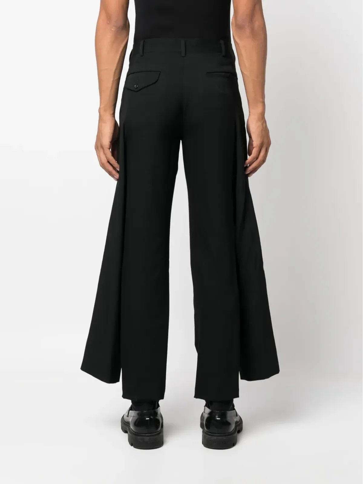 Comme des Garçons Homme Plus ドレープパネル・スリムフィット ウールパンツ - 画像4