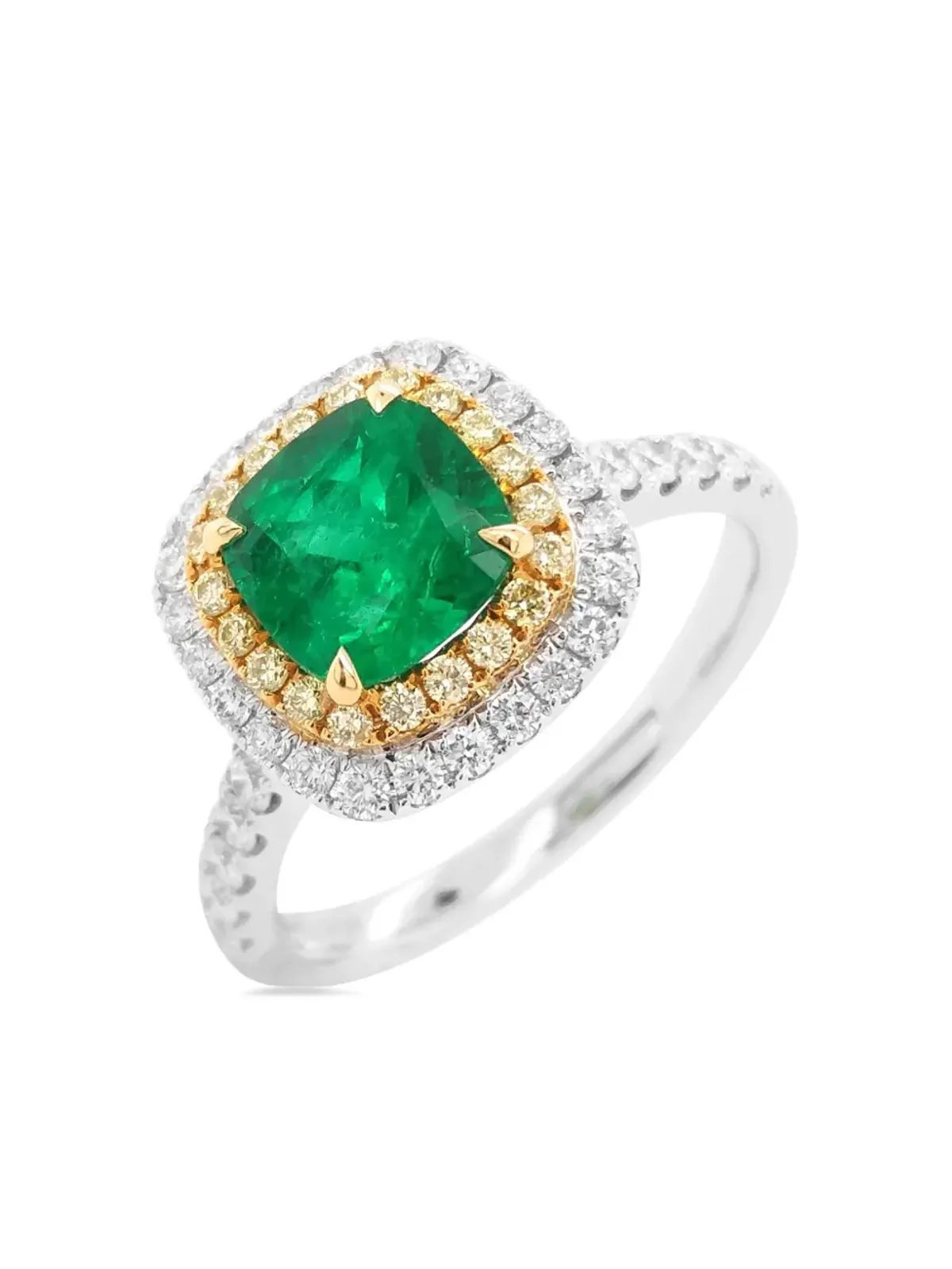 HYT Jewelry 18Kゴールド ダイヤモンドとエメラルド リング - 画像4