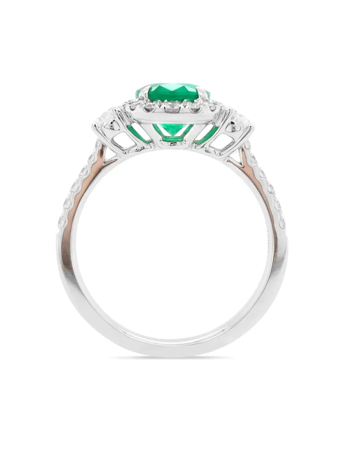 HYT Jewelry プラチナ ダイヤモンドとエメラルドのリング - 画像2