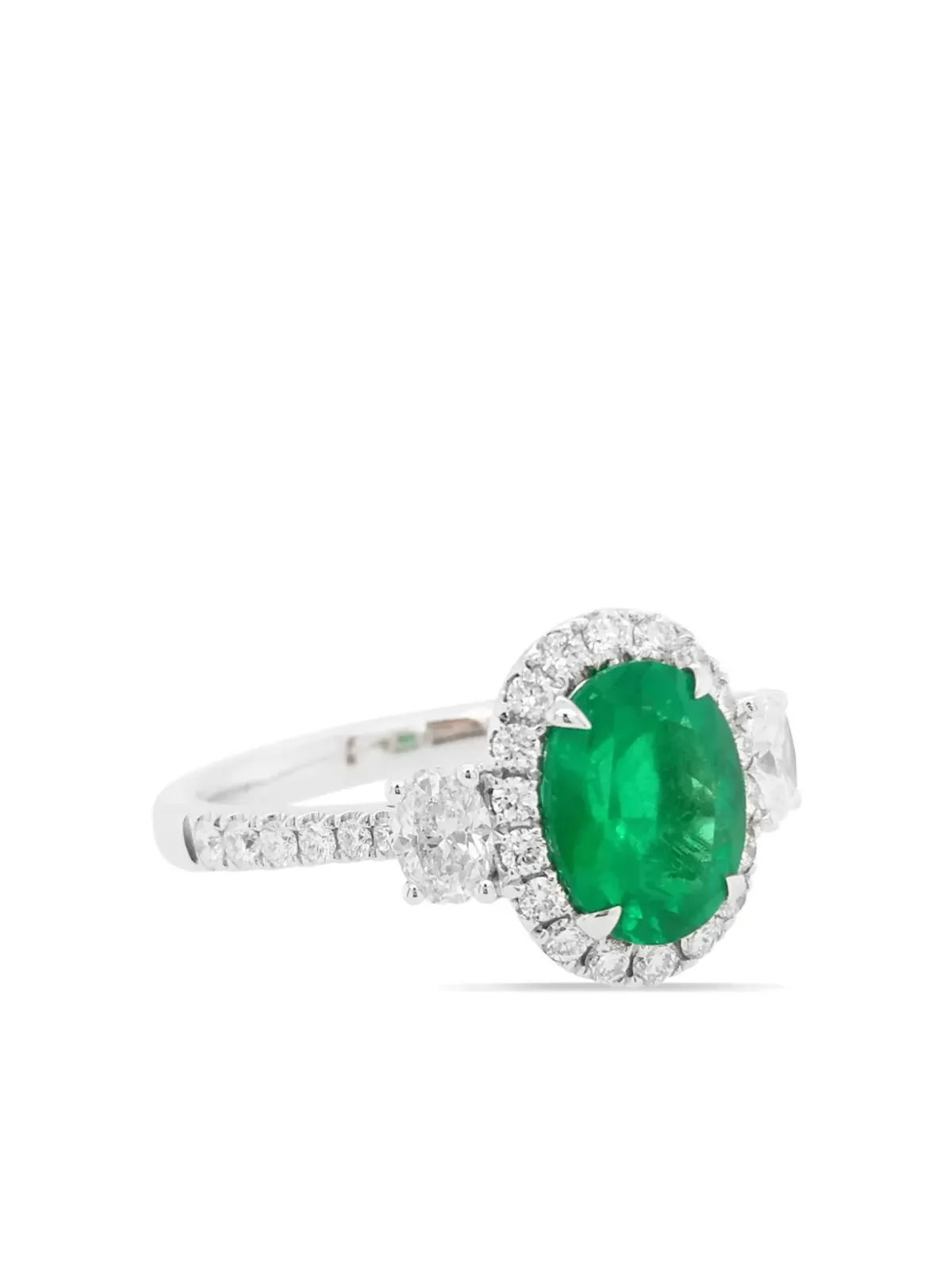 HYT Jewelry プラチナ ダイヤモンドとエメラルドのリング - 画像3