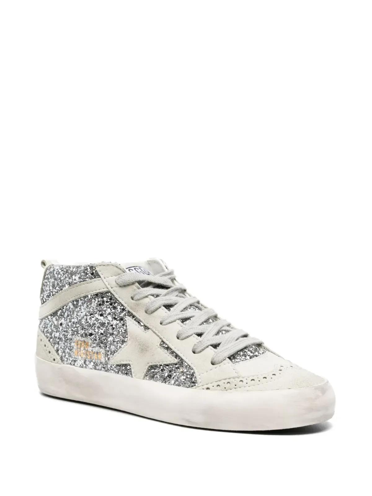 Golden Goose ミッドスター グリッター・ディテール レザー スニーカー - シルバー - 画像2