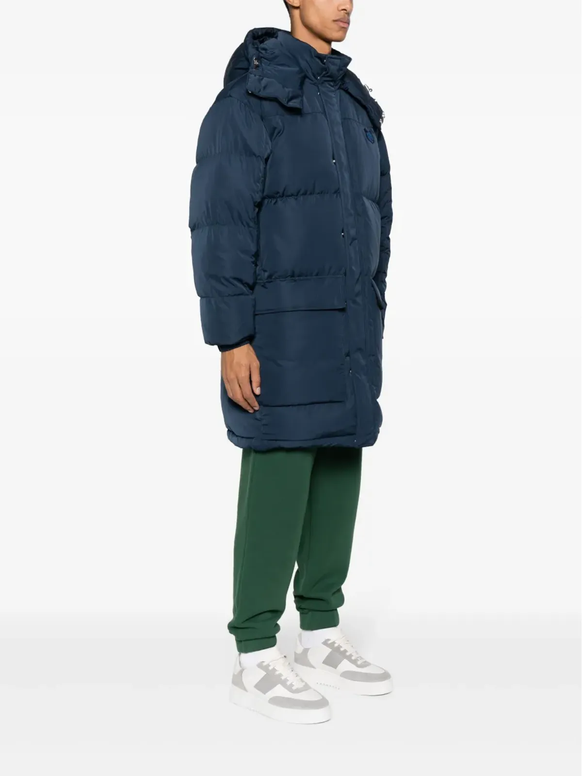 Maison Kitsuné フォックスアップリケ付きダウンコート ブルー - 画像3