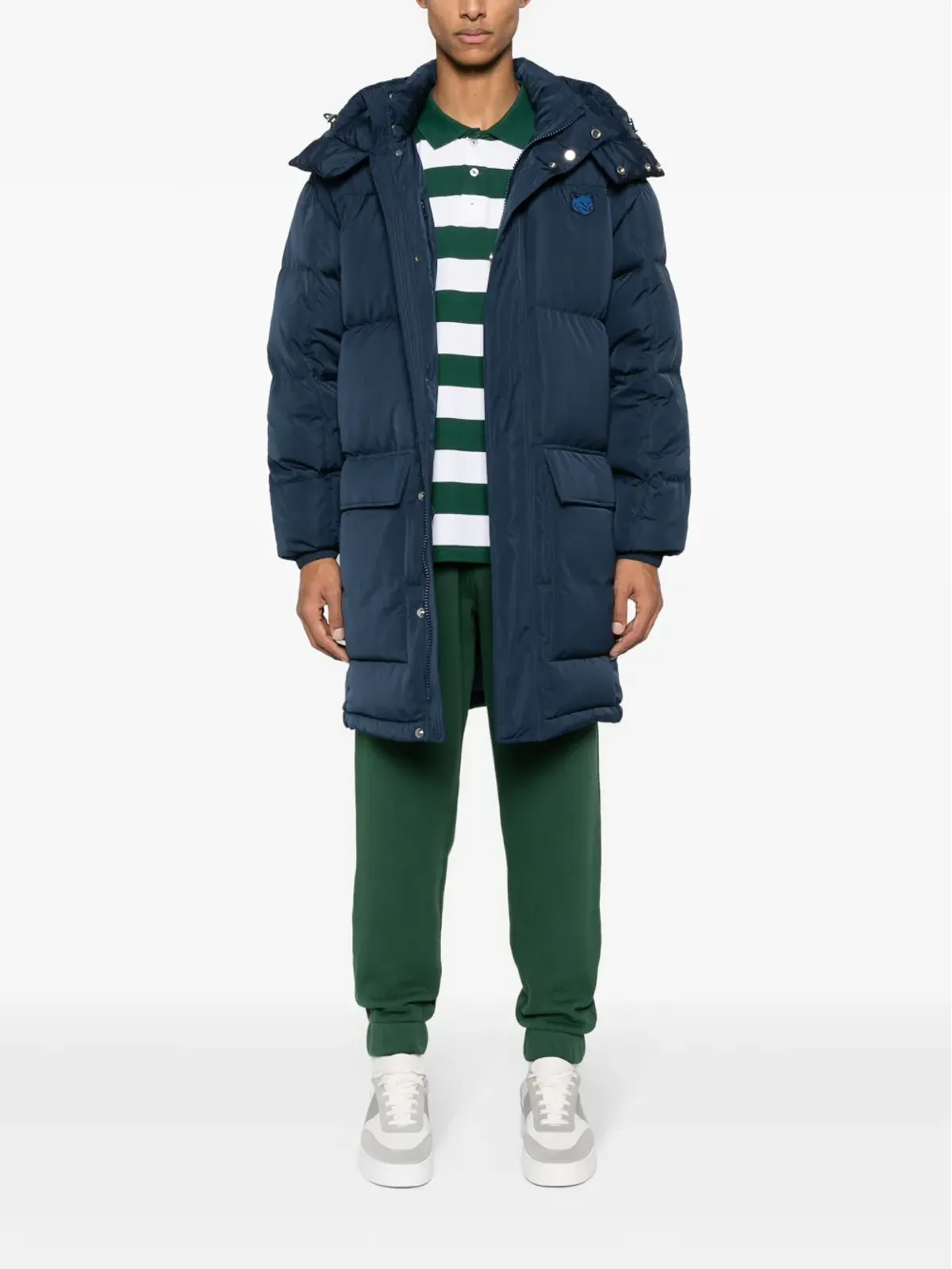 Maison Kitsuné フォックスアップリケ コットン トラックパンツ グリーン - 画像2