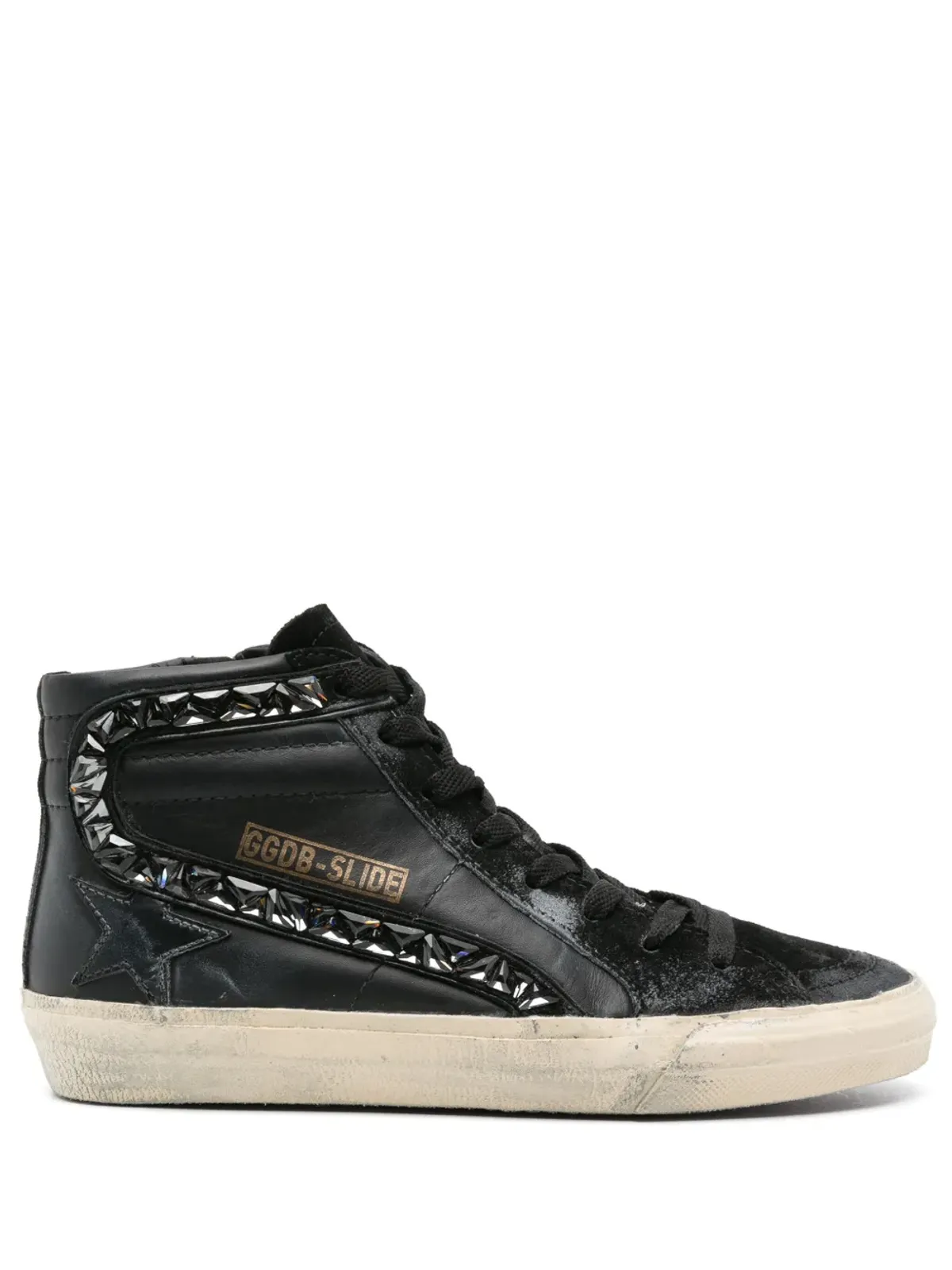 Golden Goose Slide クリスタルエンブリッシュド スニーカー - 画像1