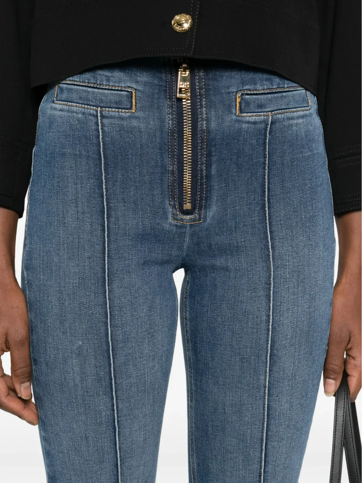 Elisabetta Franchi ウェルトポケット ブーツカットジーンズ - 画像5