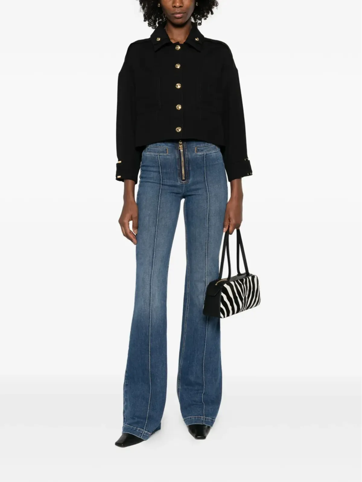 Elisabetta Franchi ウェルトポケット ブーツカットジーンズ - 画像2
