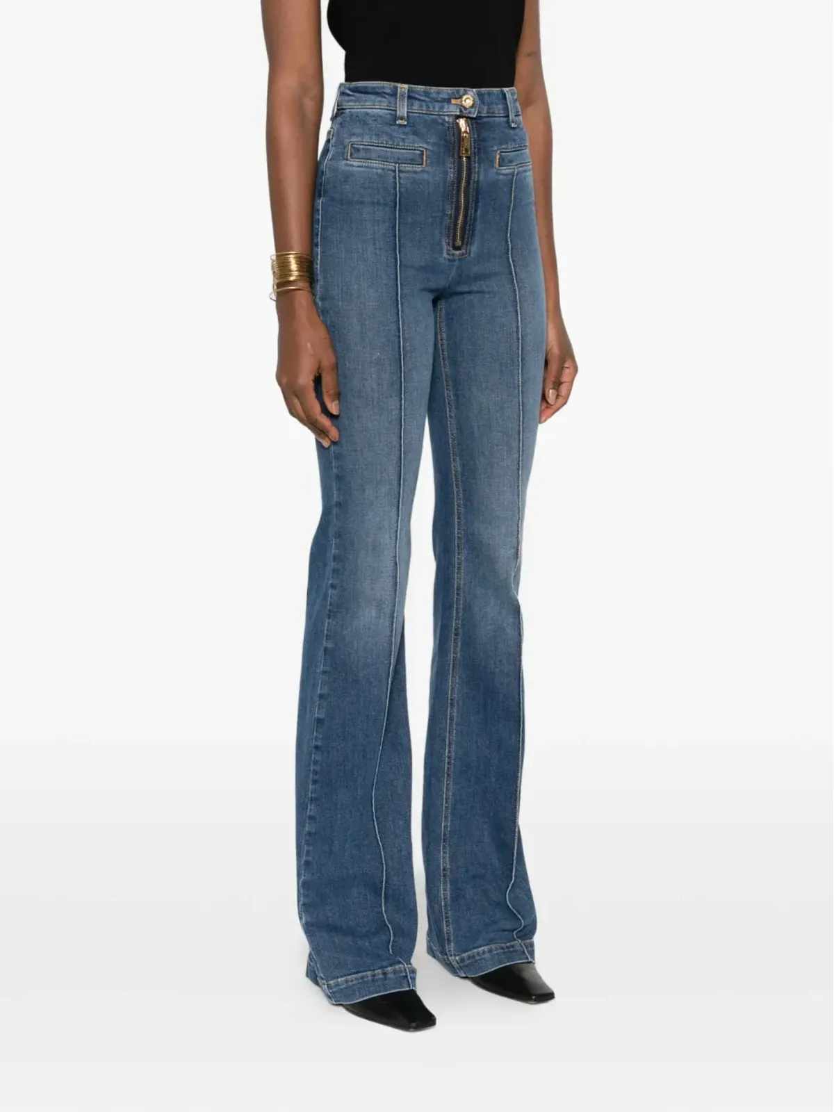 Elisabetta Franchi ウェルトポケット ブーツカットジーンズ - 画像3