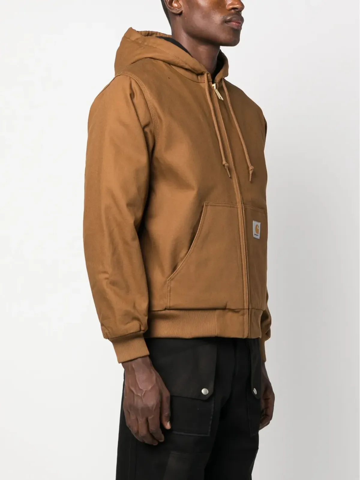 Carhartt WIP ロゴパッチ コットン フード付きジャケット - 画像3