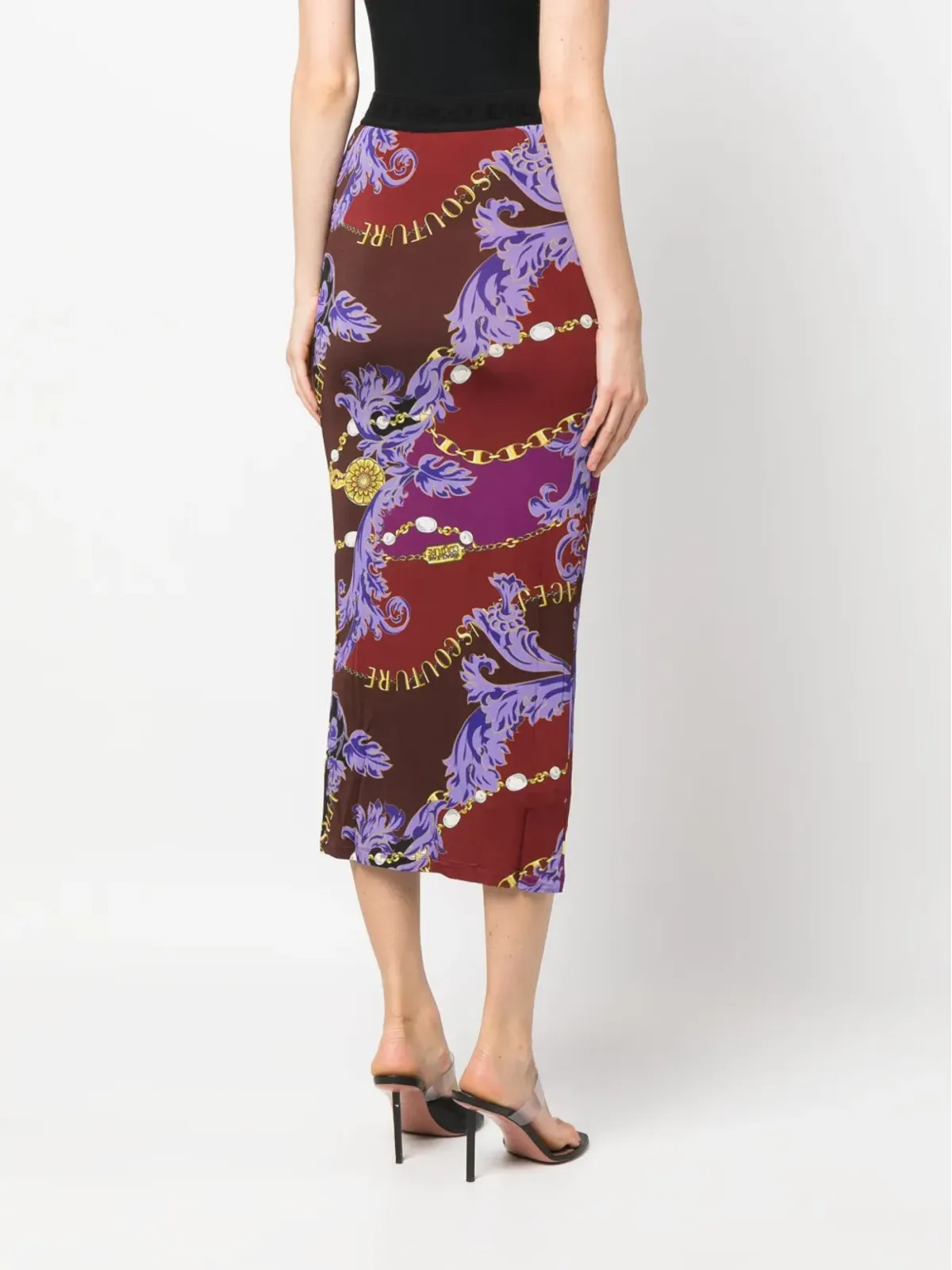 Versace Jeans Couture ロゴ クチュールプリント ミディスカート - 画像4