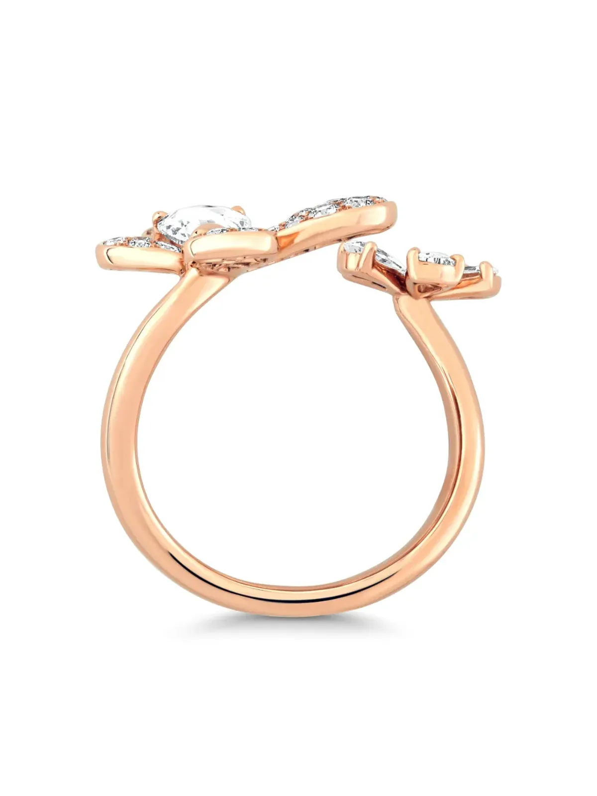David Morris 18K ローズゴールド Pixie ダイヤモンド リング ピンク - 画像2