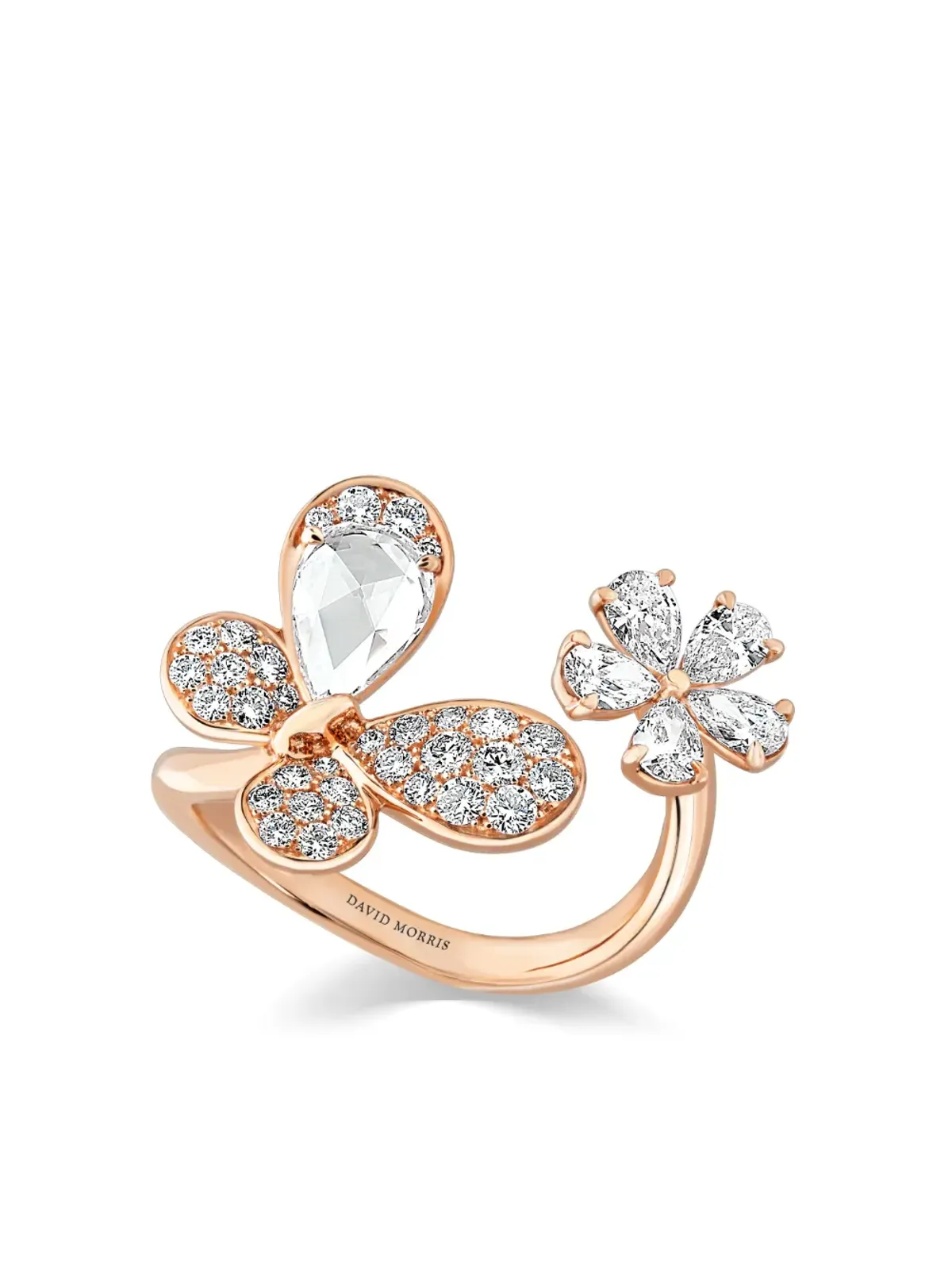 David Morris 18K ローズゴールド Pixie ダイヤモンド リング ピンク - 画像3