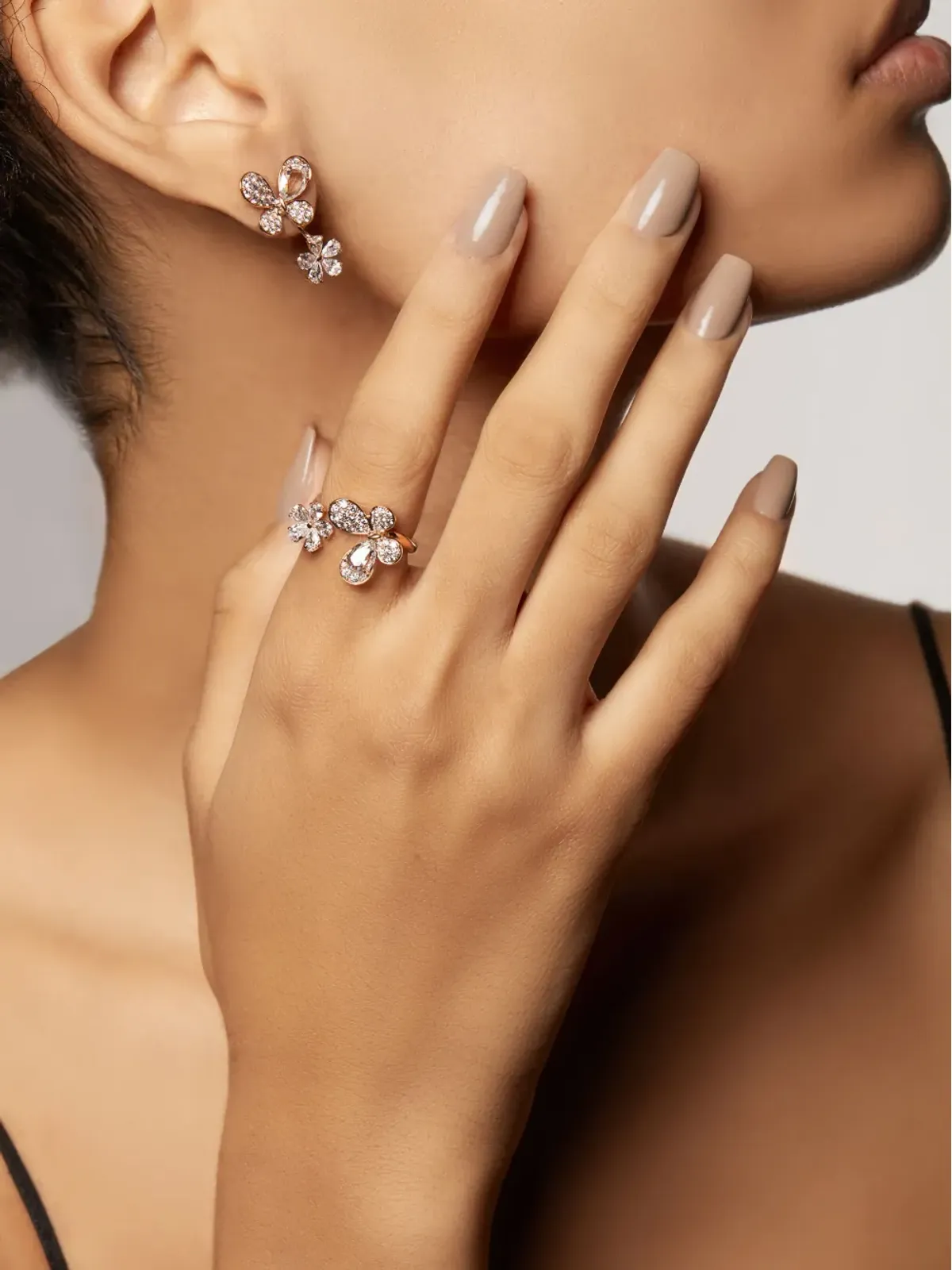 David Morris 18K ローズゴールド Pixie ダイヤモンド リング ピンク - 画像4