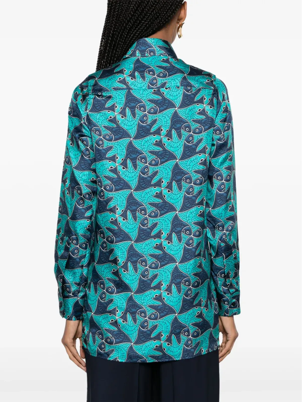 Botter 魚柄シルクシャツ - 画像4