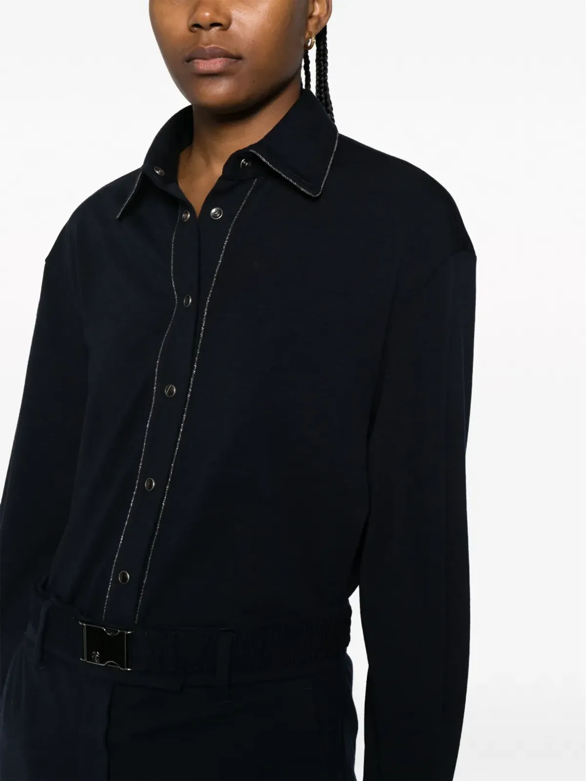 Brunello Cucinelli モニリチェーン付きシャツドレス - ブルー - 画像5