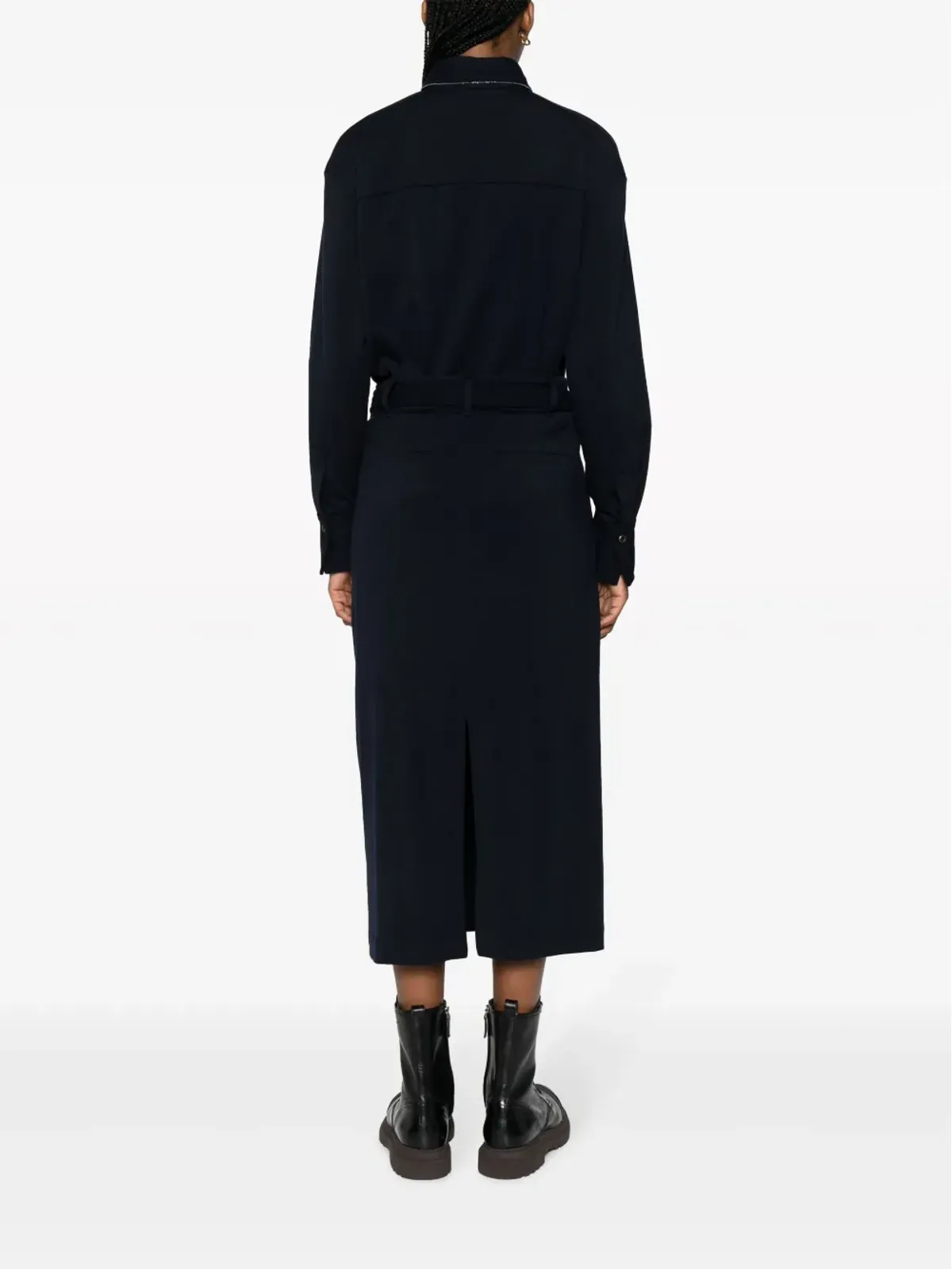 Brunello Cucinelli モニリチェーン付きシャツドレス - ブルー - 画像4