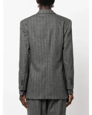 Emporio Armani グレーのピンストライプ柄・シングルブレストブレザー - サムネイル4