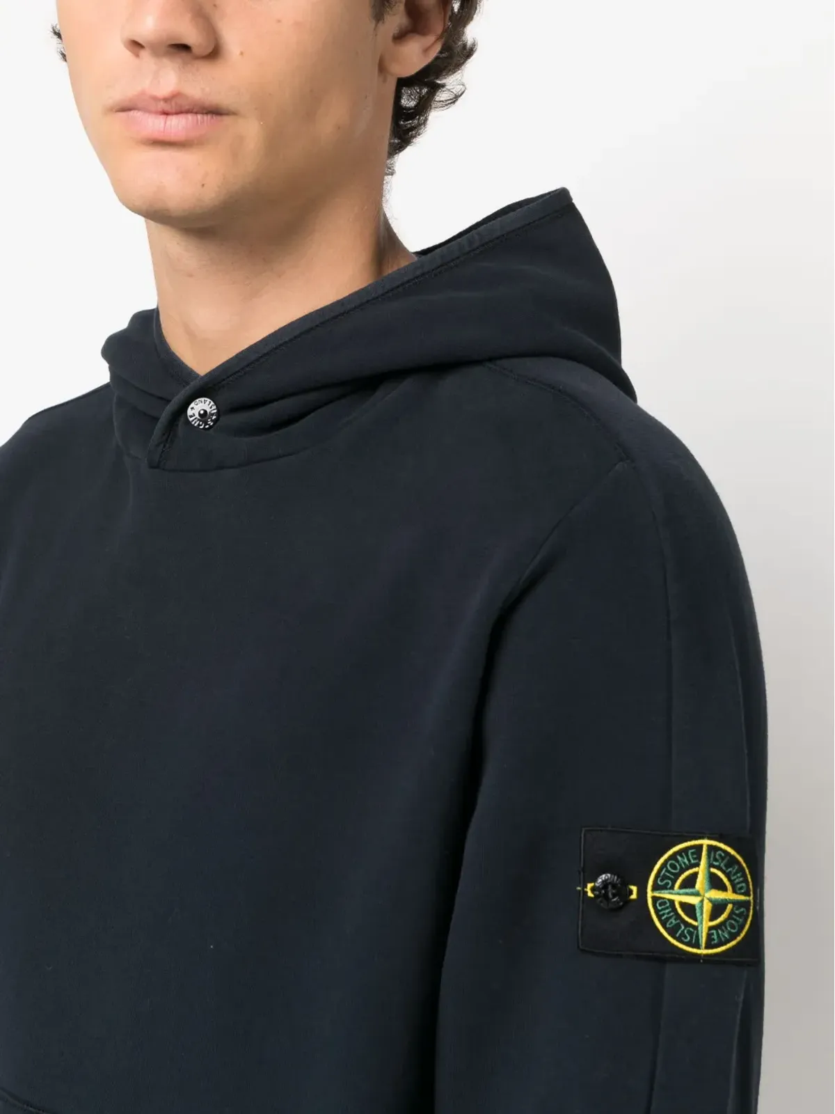 Stone Island コンパスアップリケ コットン フーディー - ブルー - 画像5