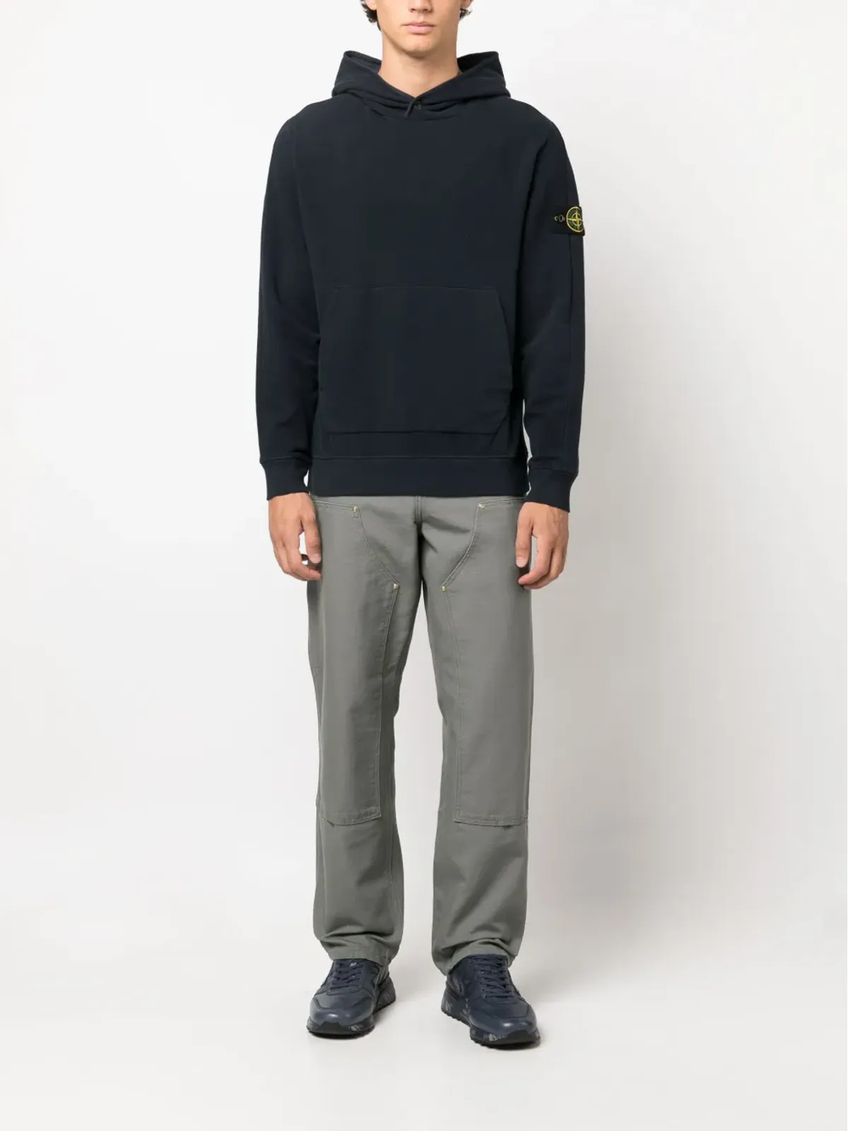 Stone Island コンパスアップリケ コットン フーディー - ブルー - 画像2
