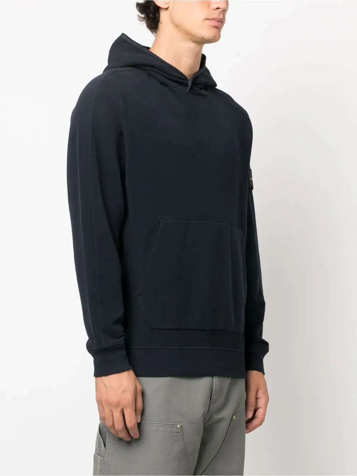 Stone Island コンパスアップリケ コットン フーディー - ブルー - 画像3