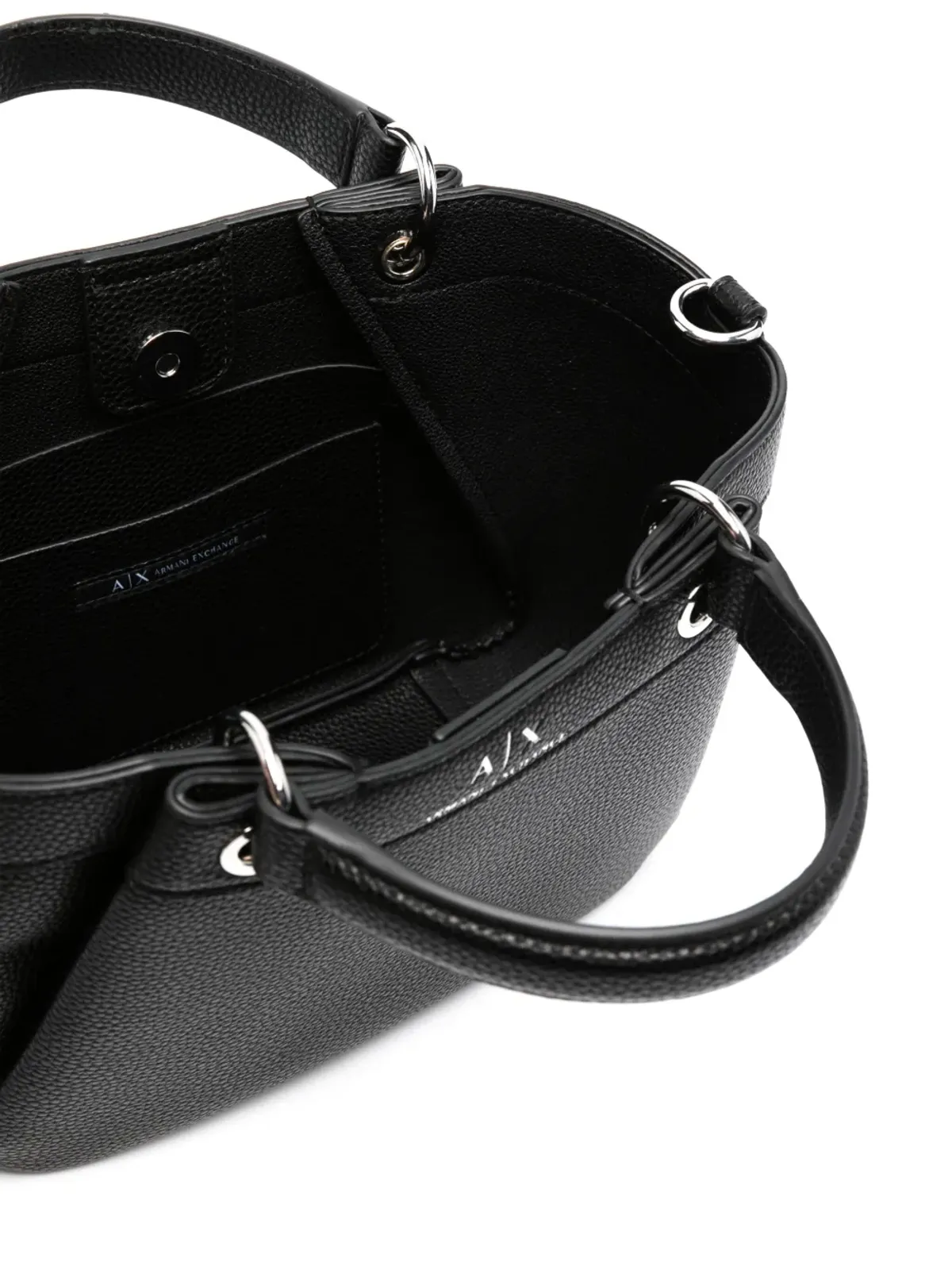 Armani Exchange ロゴエンボス加工のグレインテクストートバッグ - 画像5