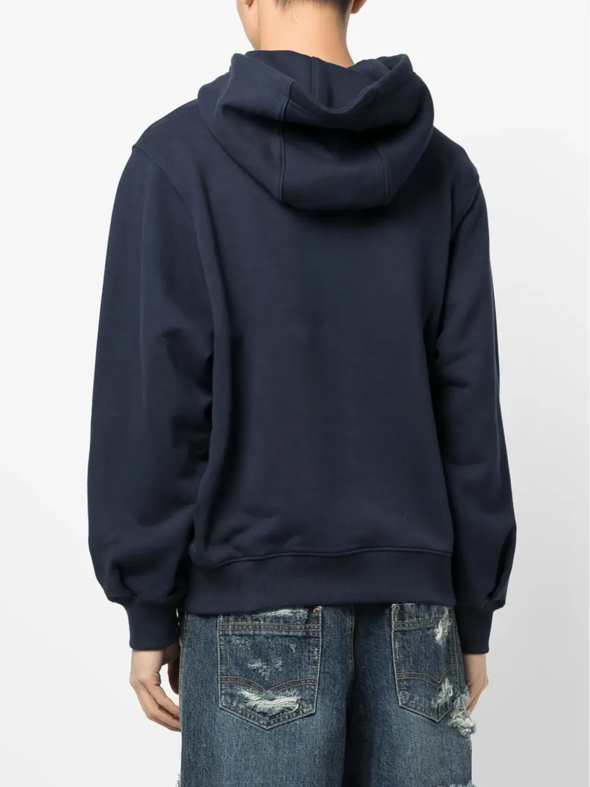 Ader Error ロゴプリント ドローストリング フード付きパーカー ブルー - 画像4