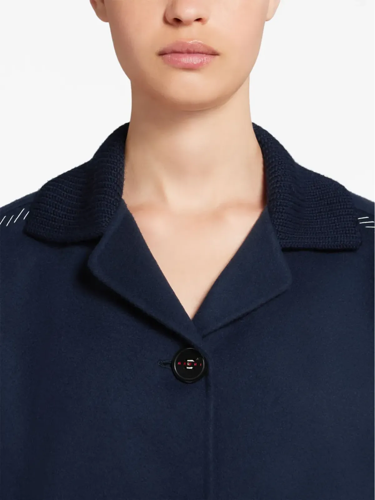 Marni 装飾ステッチ入り ウール混紡 シャツジャケット - 画像5