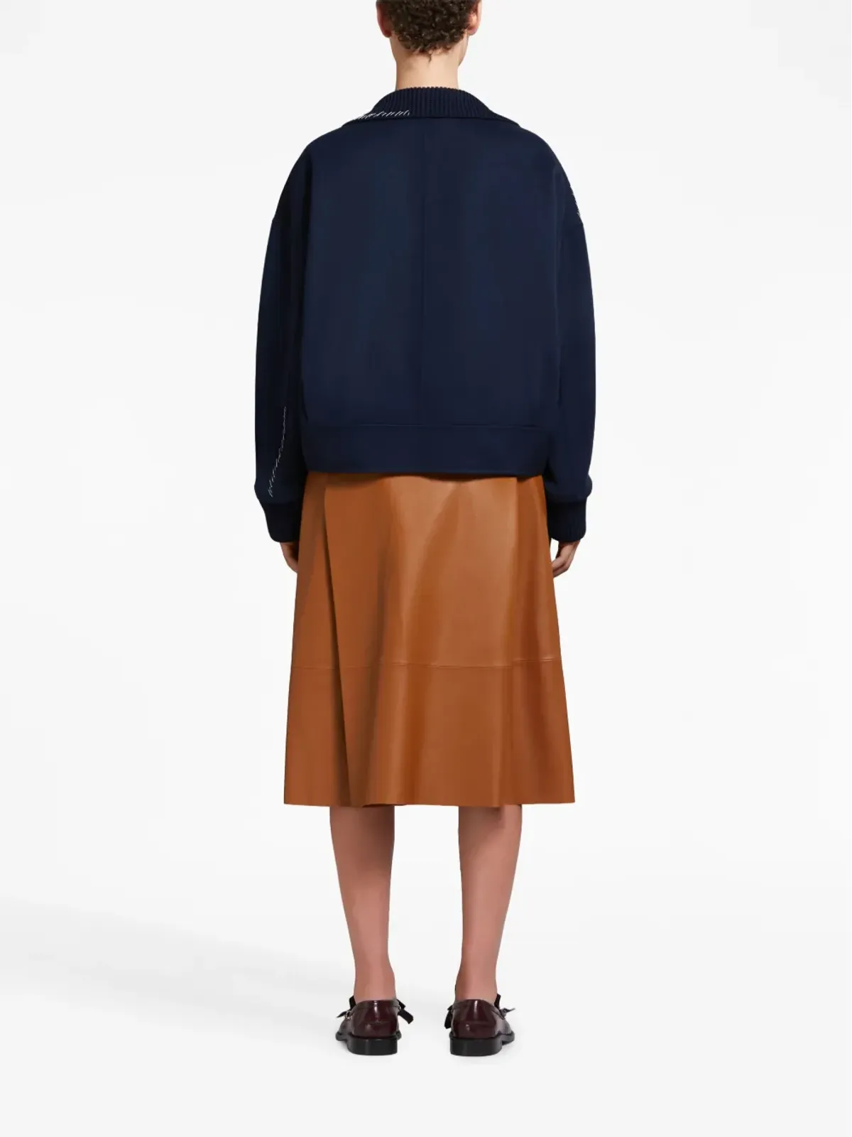 Marni 装飾ステッチ入り ウール混紡 シャツジャケット - 画像4