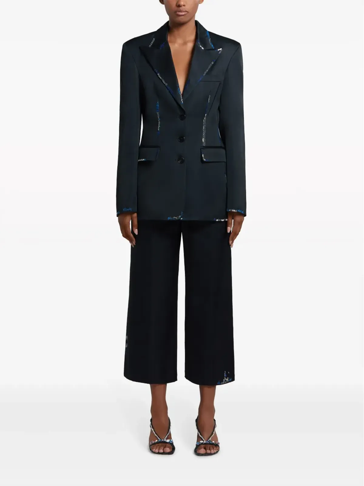 Marni 装飾ステッチ入りクロップドパンツ - 画像2